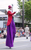 Solstice Parade and Pageant, 2006 : Fremont neighborhood, Seattle. Artists and community-based parade celebrating Summer Solstice. Rules: No motorized floats, no written words, no circus animals. Art rules! Sponsoring organization: www.fremontartscouncil.org. About 1,000 parade participants and 80,000 viewing participants attended. We have participated on and off since 1989 and 1999 (E and A respectively), this year we were viewing participants.
Note: The painted bicyclists are not "officially" part of the parade, they just like showing up there.